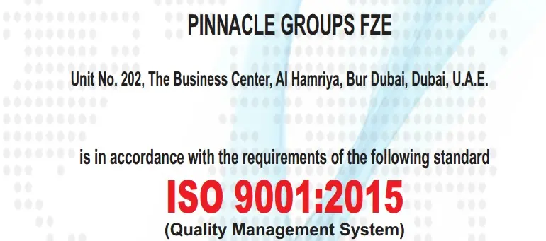 ISO 9001:2015 certified — Quality Management System